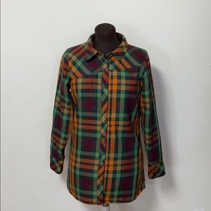 The North Face Plaid Flannel Womens Medium Coat